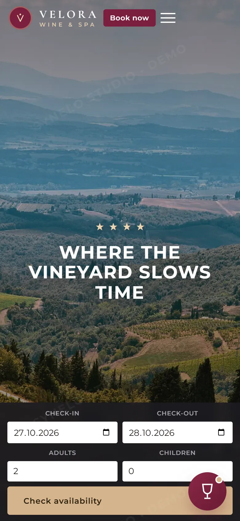 Velora Wine & Spa auf dem Smartphone